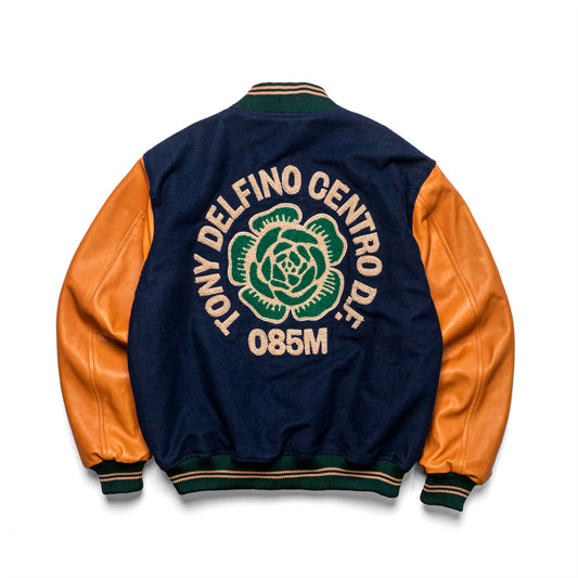 DESFONTAINES VARSITY JACKET - BLUE & CAMEL