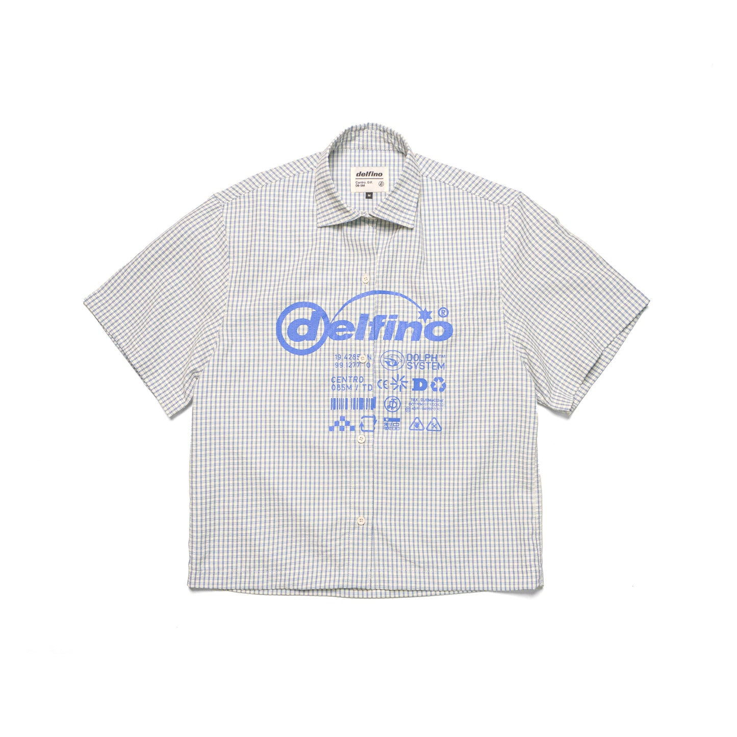 WARNING LOGOS - ZAPPA T-SHIRT - CREAM & BLUE