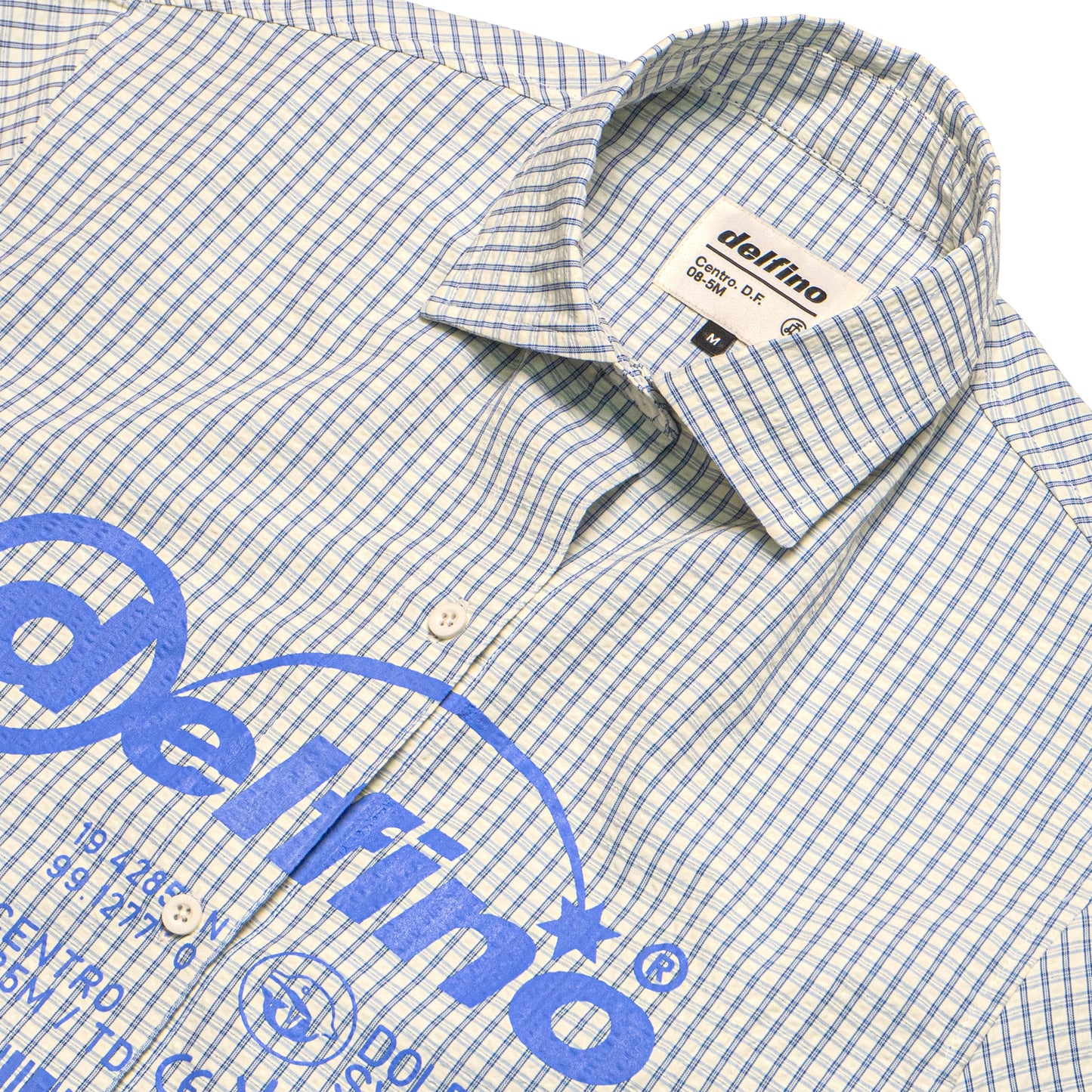 WARNING LOGOS - ZAPPA T-SHIRT - CREAM & BLUE