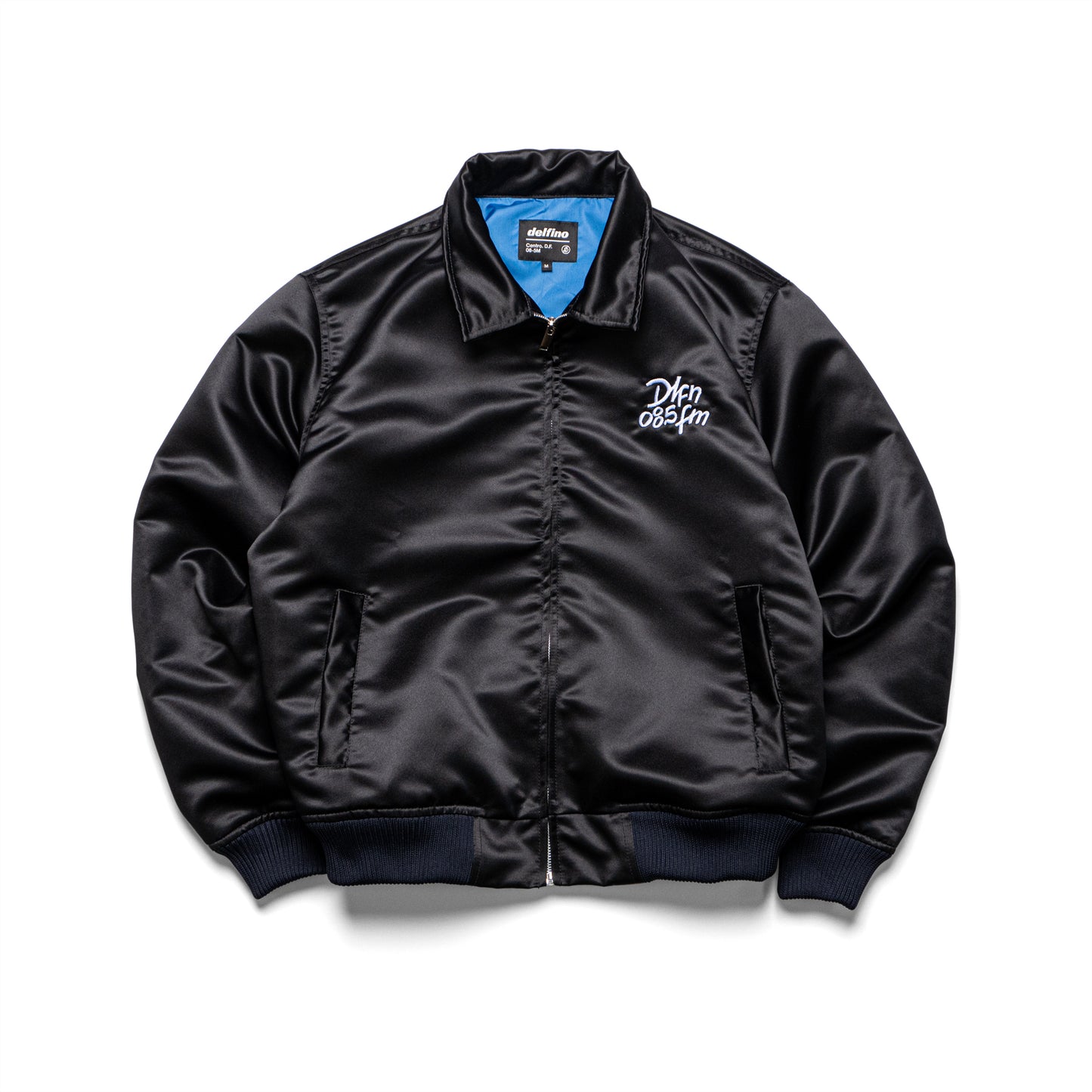 CONSTANTINO SATIN JACKET - BLACK