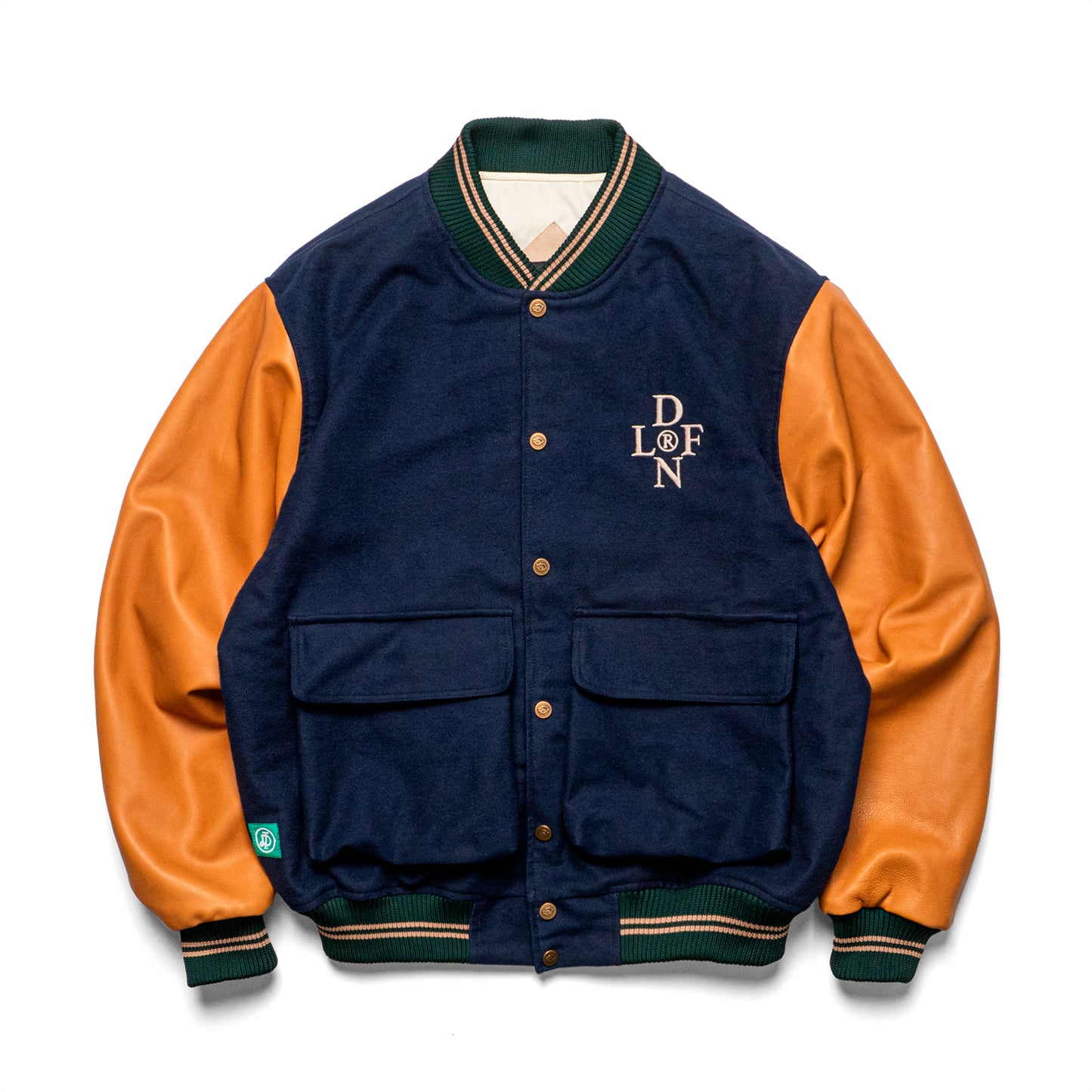 DESFONTAINES VARSITY JACKET - BLUE & CAMEL