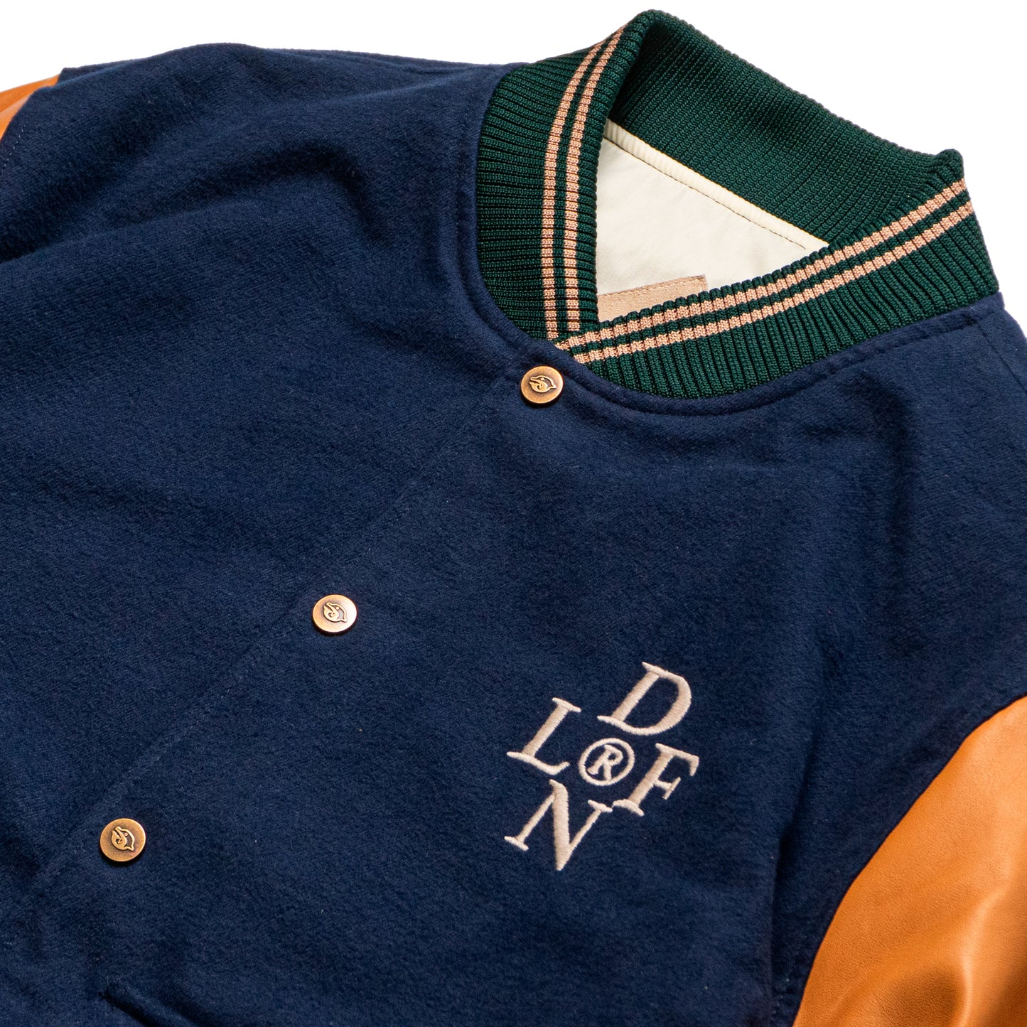 DESFONTAINES VARSITY JACKET - BLUE & CAMEL