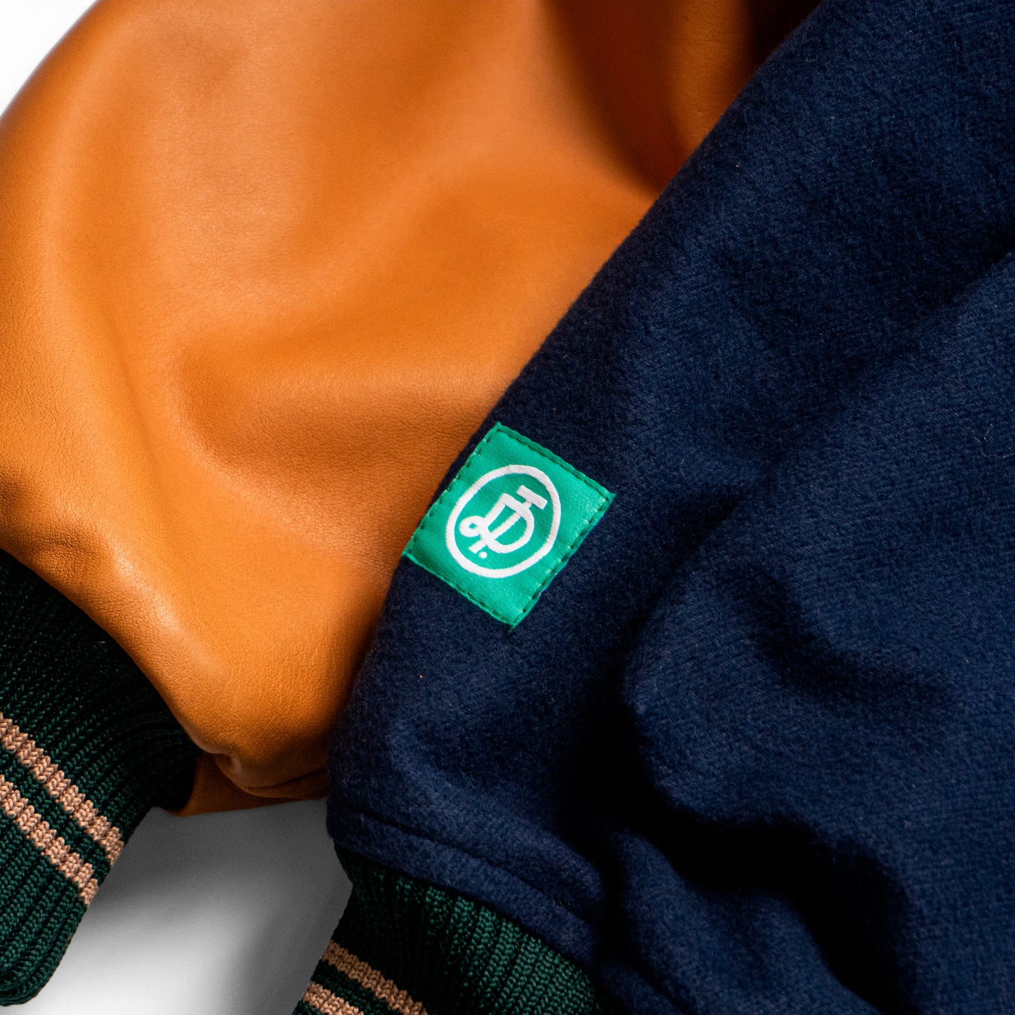 DESFONTAINES VARSITY JACKET - BLUE & CAMEL