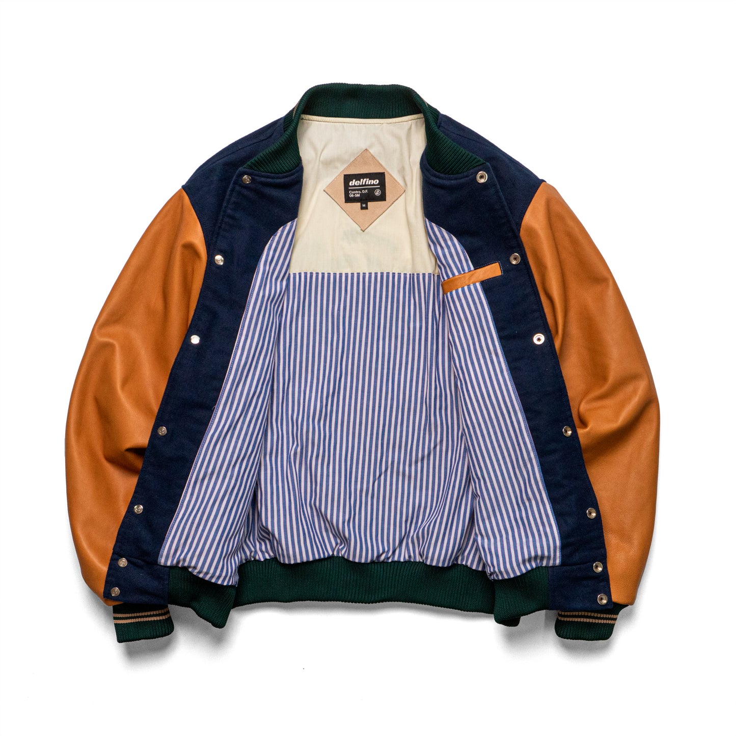DESFONTAINES VARSITY JACKET - BLUE & CAMEL