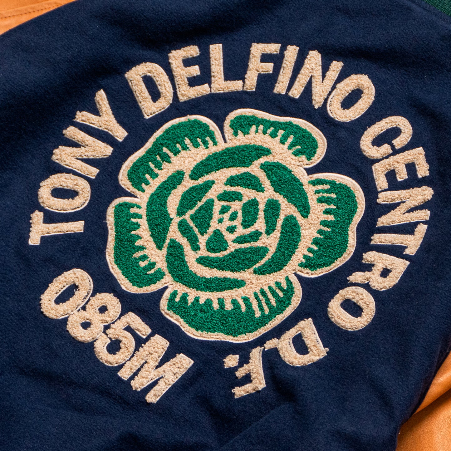 DESFONTAINES VARSITY JACKET - BLUE & CAMEL