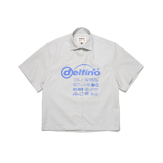 WARNING LOGOS - ZAPPA T-SHIRT - CREAM & BLUE
